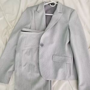 Express Grey Pinstripe Skirt Suit